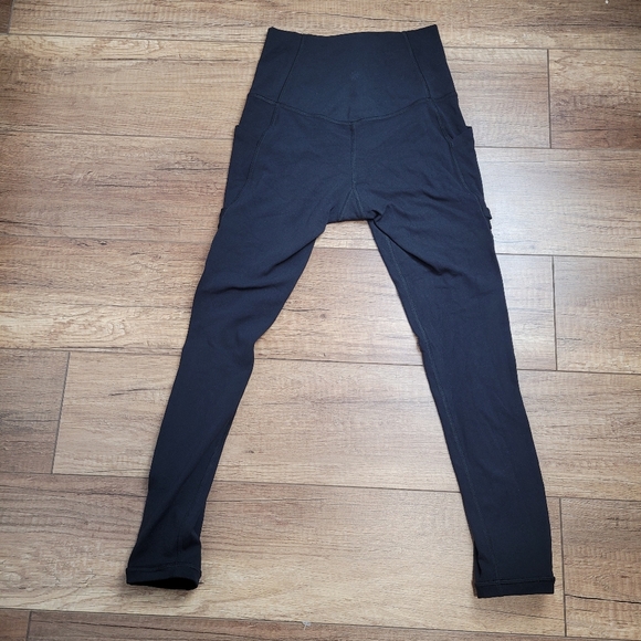 Athleta salutation 7/8 tight high-rise mesh cut-out leggings women's black xs - Picture 3 of 14